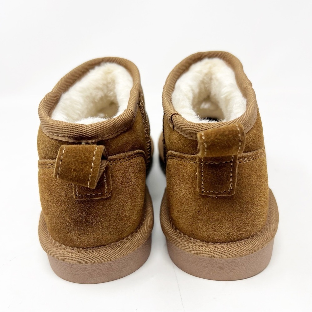 DREAM PAIRS ANKLE MINI BOOTS BROWN SUEDE FAUX FUR LINING WATER RESISTANT 5 NWOT - Picture 4 of 8